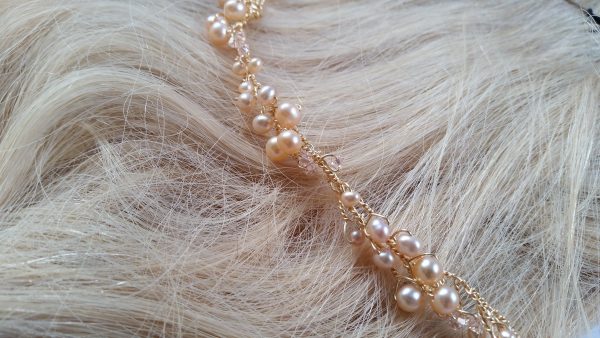 rose gold thin hair vine