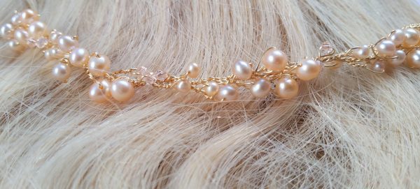 rose gold thin hair vine