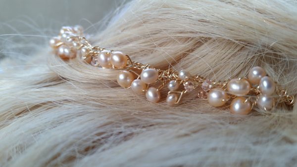 rose gold hair vine wedding