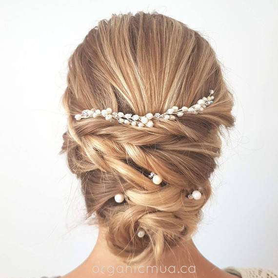 pearl hair vine for wedding west coast jewelry